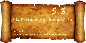 Staffenberger Borbála névjegykártya